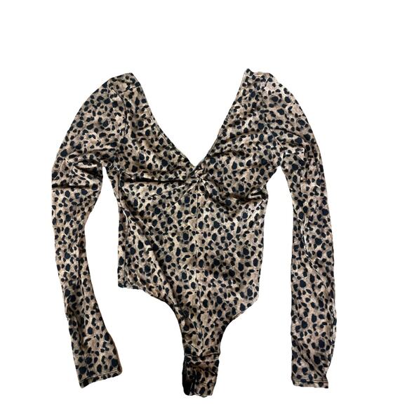 Re/done WW84 Womens V-Neck Bodysuit Cheetah Print Size Medium - Picture 1 of 3